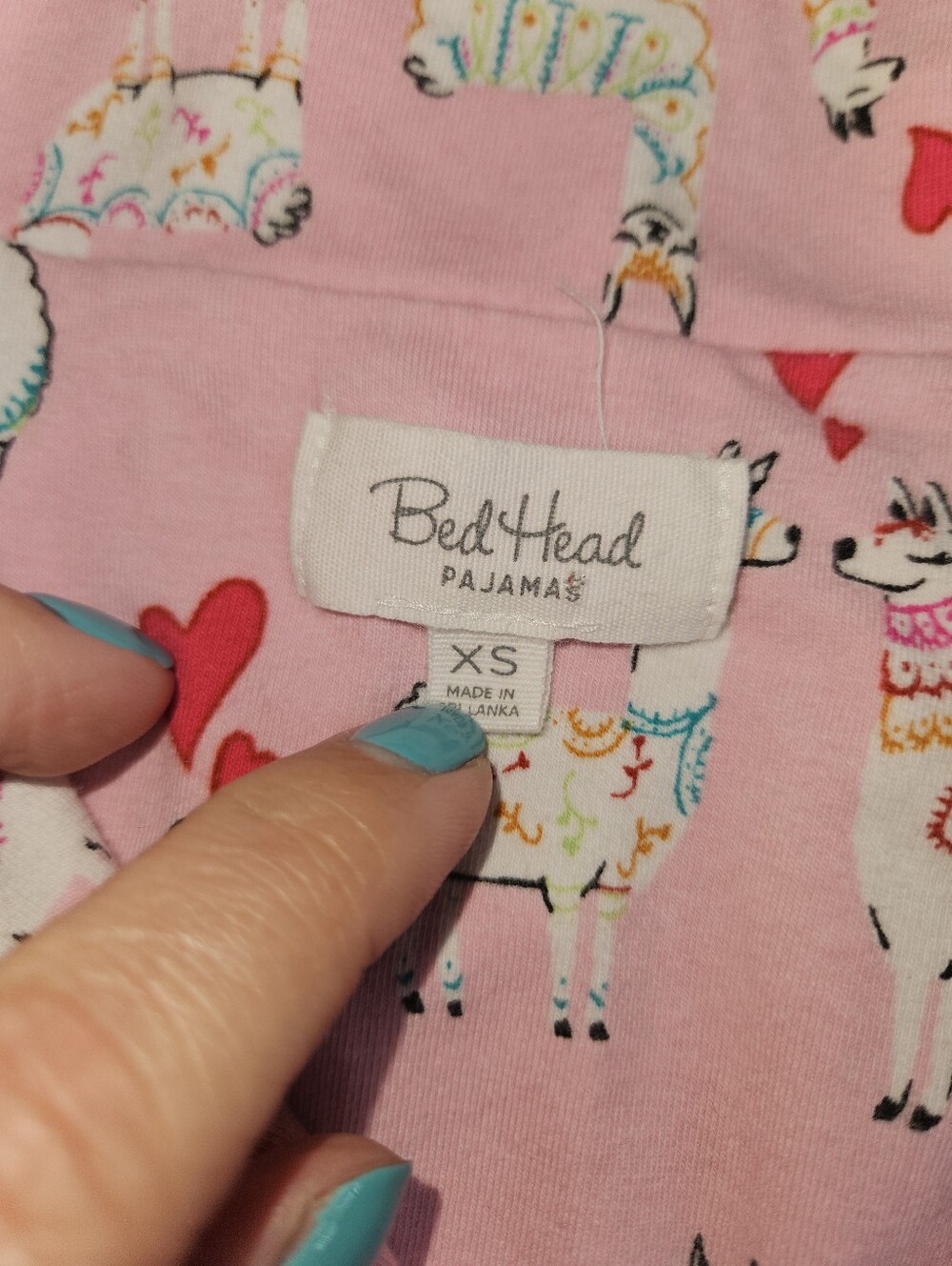 Bed Head Pajamas PJs Sleepwear Llama Love Set Women's XS Pink BedHead - Picture 5 of 6